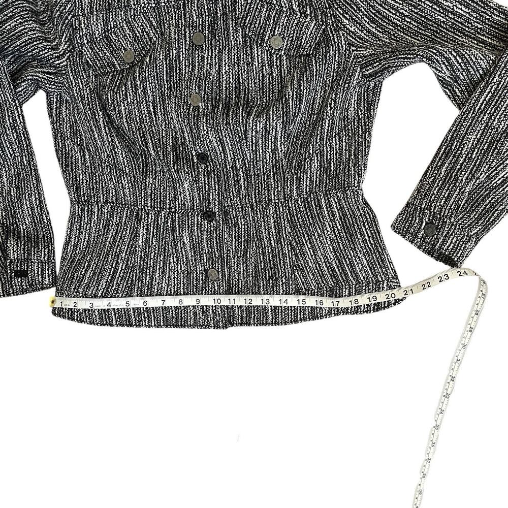 White House Black Market WHBM Womens M 8 10 Boucle Trucker Jacket Office NEW NWT - Picture 13 of 16